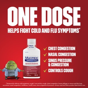 Mucinex Multi-Action Congestion, Stuffy Nose & Cough Liquid | Chest ...